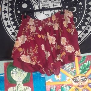 Floral plus size shorts